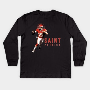 Saint Patrick Mahomes Day Tee | Kansas City Chiefs Tapestry Kids Long Sleeve T-Shirt